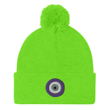 Load image into Gallery viewer, Evil EYE Pom-Pom Beanie