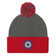 Load image into Gallery viewer, Evil EYE Pom-Pom Beanie
